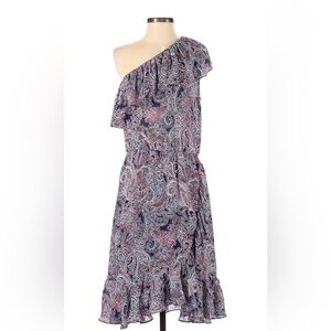 Parker Paisley One Shoulder Ruffle dress - size small